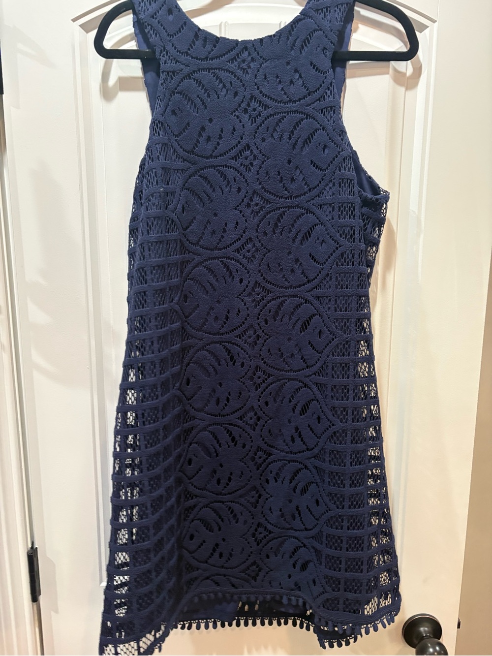 Lilly Pulitzer Navy Crochet Sleeveless A-Line Dress